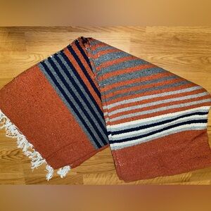 New 74*58 Striped Woven Blanket with Fringe